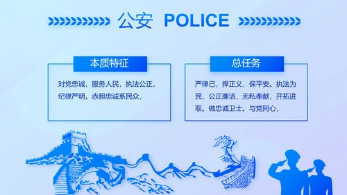 蓝色大气公安警察案件汇报动态PPT