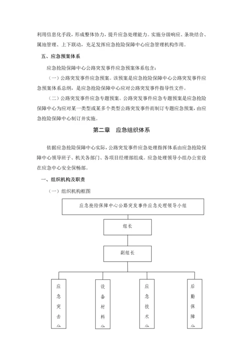 公路管理局应急抢险保障中心公路突发事件应急专题预案.docx