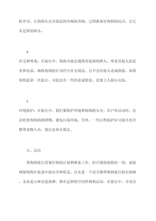 启东带狗狗旅行攻略