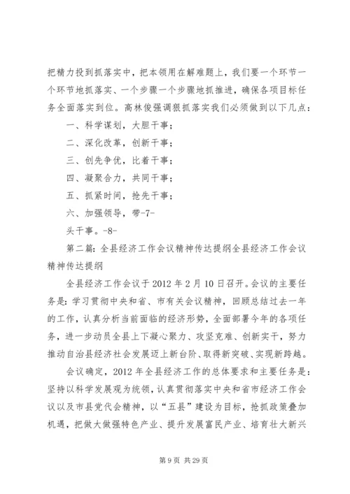 全县经济工作会议精神传达提纲重点.docx