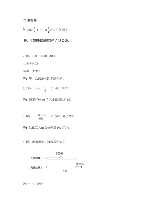 小学数学六年级上册期末考试卷及完整答案（全优）.docx