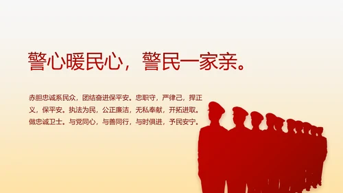 红色大气警察自查报告PPT动态模板