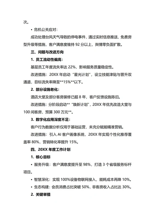 酒店经理年终工作总结
