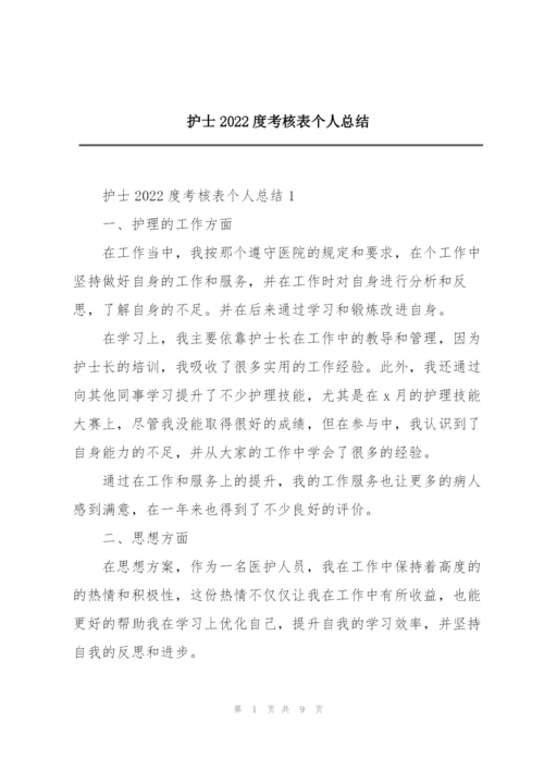 护士2022度考核表个人总结.docx