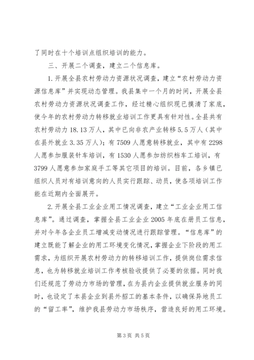 县开展农村劳动力转移就业培训工作情况汇报 (4).docx