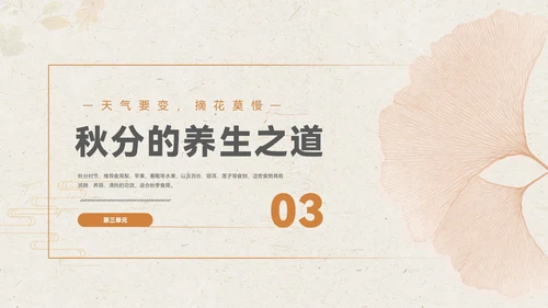 淡橙色简约中国风秋分节气PPT模板