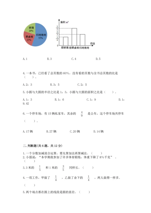 小学六年级上册数学期末测试卷及参考答案（综合题）.docx