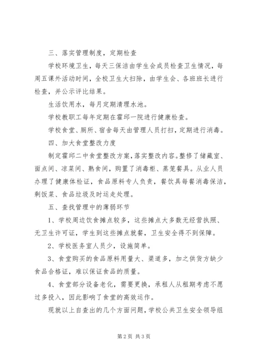 学校卫生安全专项监督检查工作汇报材料.docx