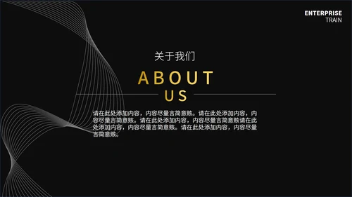 黑色简约线条创业计划书通用PPT模板