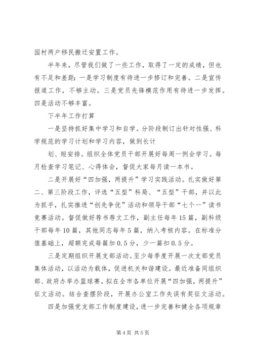 市委办党支部上半年工作总结和下半年工作计划.docx