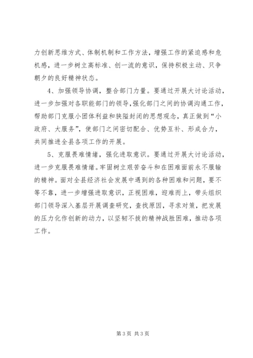 解放思想大讨论政府班子自检自查报告整改措施 (2).docx