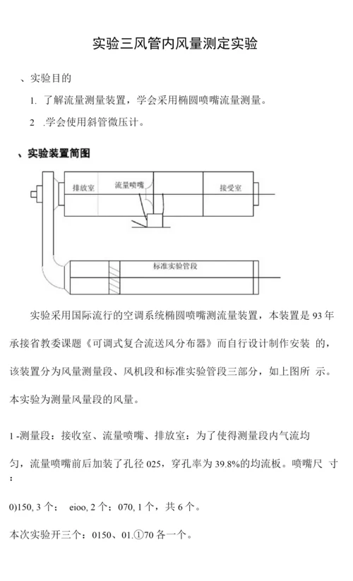 风管内风量测定实验.docx