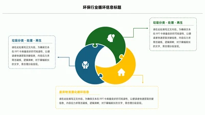 绿色简约风3项循环PPT单页