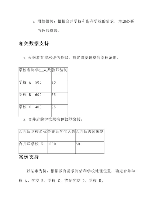 教育区划调整学校合并方案