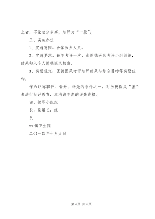 金鸡乡卫生院医德医风考评制度.docx