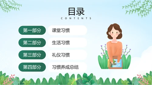 中小学生养成好习惯主题教育班会PPT课件模板