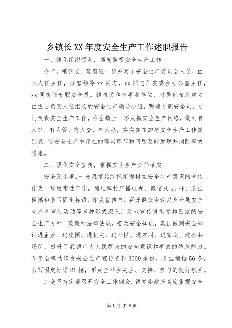 乡镇长某年度安全生产工作述职报告.docx