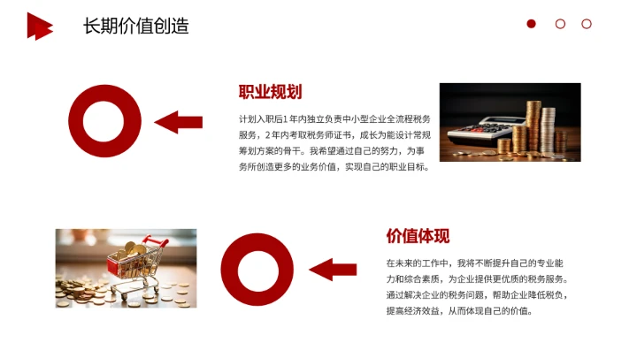 红色商务风会计专业大学生求职综合能力展示职业生涯规划通用PPT模版