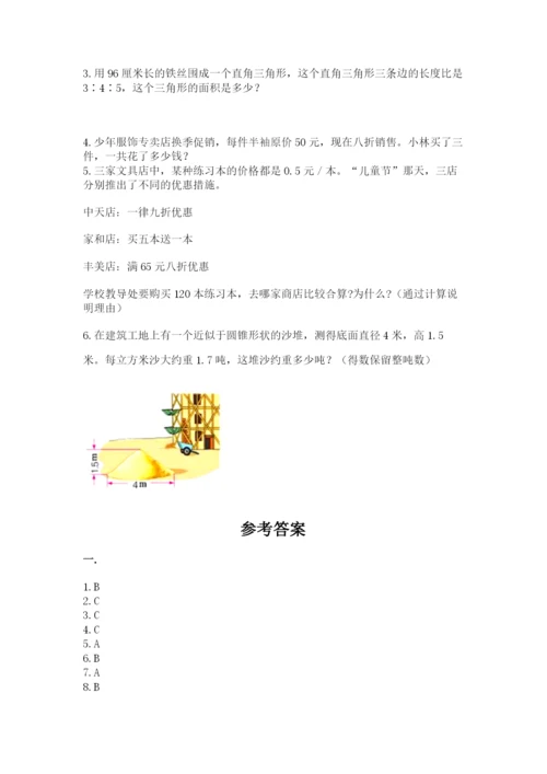 苏教版六年级数学小升初试卷及完整答案【历年真题】.docx