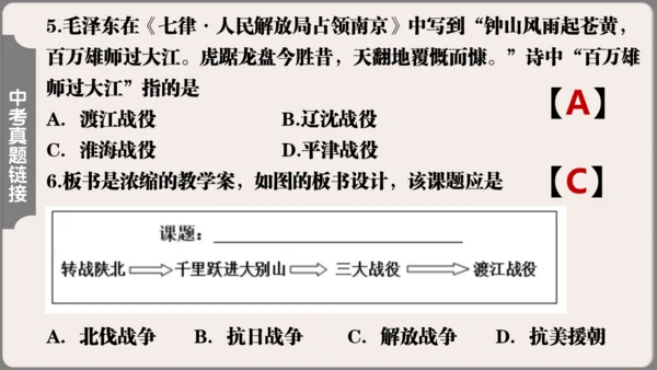第七单元 人民解放战争  单元复习课件（36张PPT）
