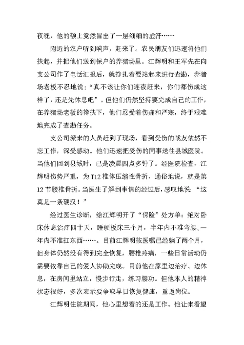 保险公司理赔定损员事迹材料