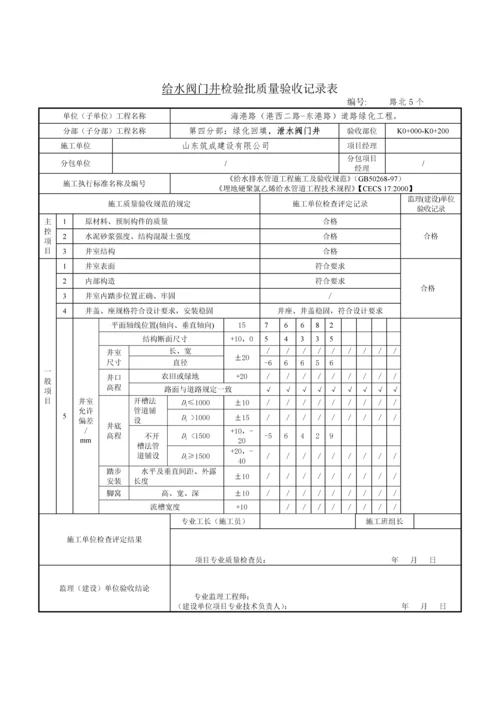 阀门井检验批质量验收记录表.docx