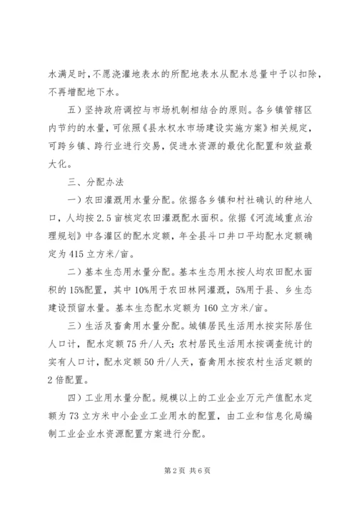 年度水资源安排实施方案.docx