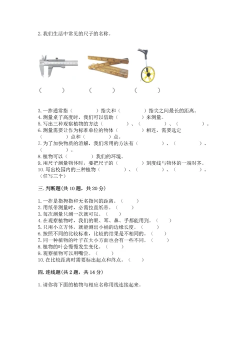 教科版一年级上册科学期末测试卷（模拟题）.docx