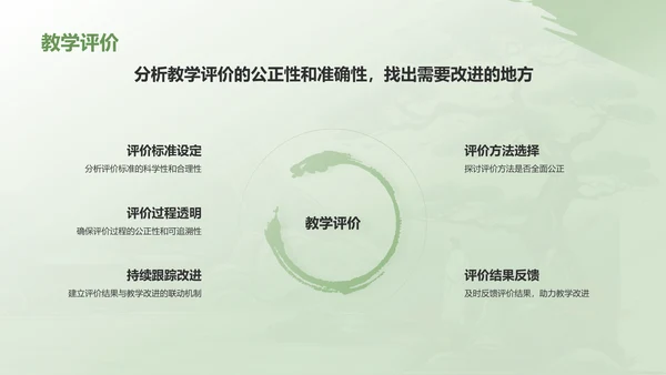 绿色水墨风教师通用年中工作总结汇报PPT模板