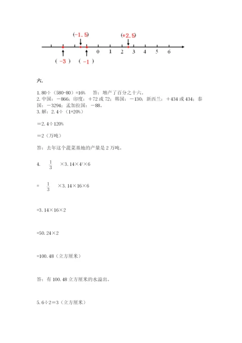 北京版数学小升初模拟试卷含答案（黄金题型）.docx