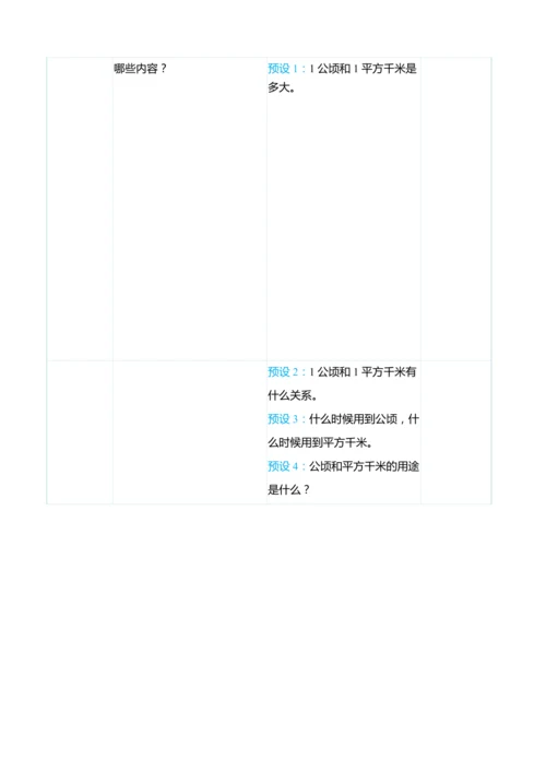 （大单元整体教学）2 公顷和平方千米（表格式）教学设计