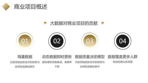 黑金色商业项目行业分析报告PPT模板