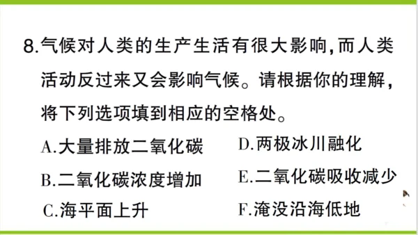 【掌控课堂-同步作业】人教版地理七(上)第五章 发展与合作 真实情境·活动探究——气候与人类活动的关