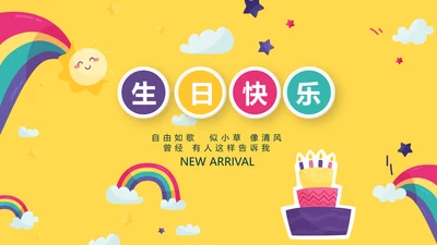 橙色生日快乐电子相册动态PPT模板