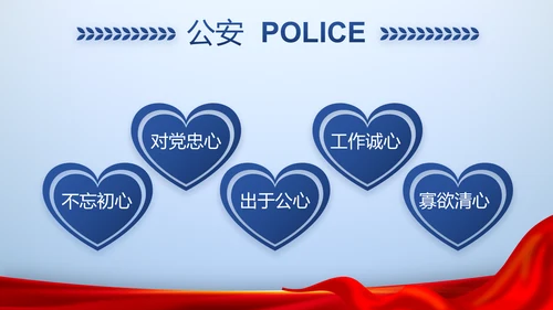 蓝色大气人民警察风采动态PPT模板