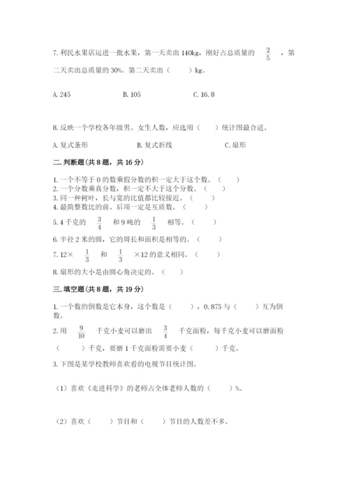 小学六年级上册数学期末测试卷及参考答案【培优a卷】.docx