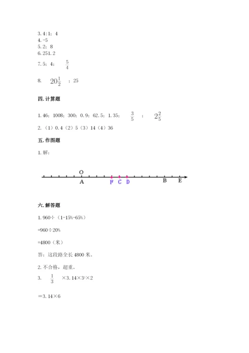 北京版小学六年级下册数学期末综合素养测试卷附答案（轻巧夺冠）.docx