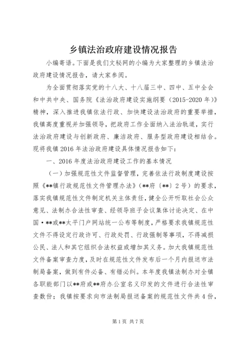 乡镇法治政府建设情况报告.docx