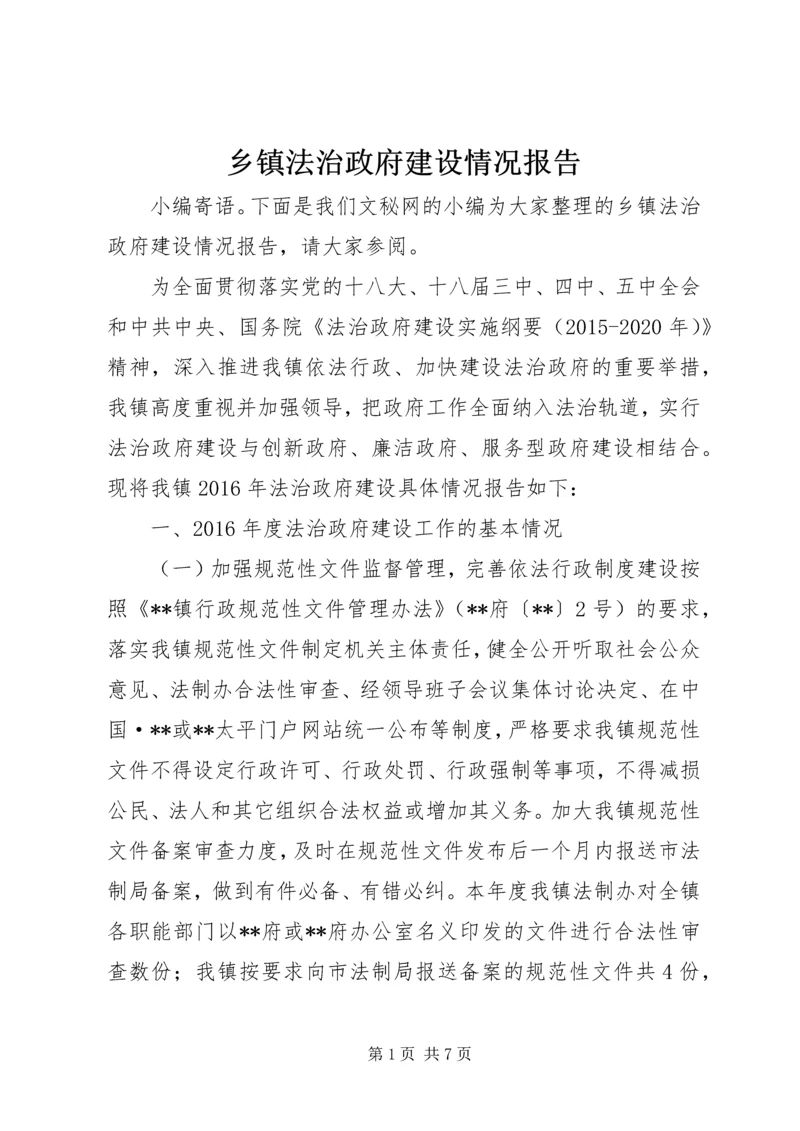 乡镇法治政府建设情况报告.docx