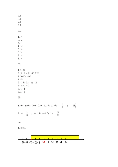 西安铁一中分校小学数学小升初第一次模拟试题word.docx