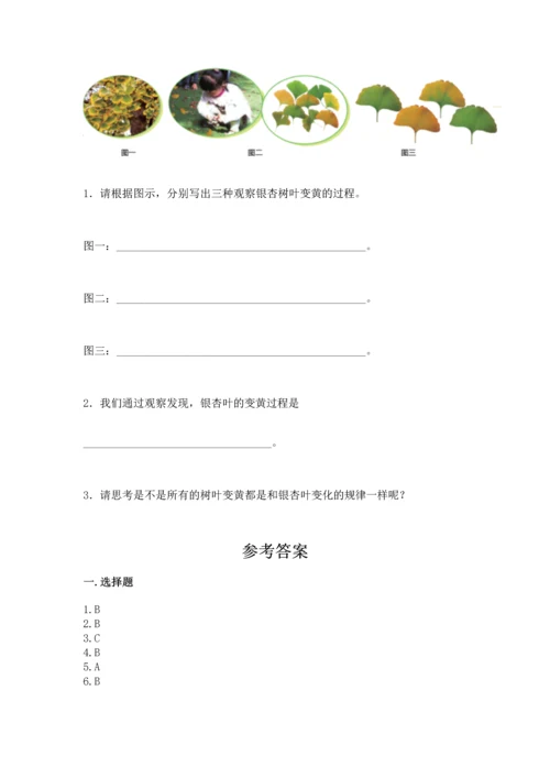 苏教版一年级上册科学期末测试卷及参考答案（培优a卷）.docx