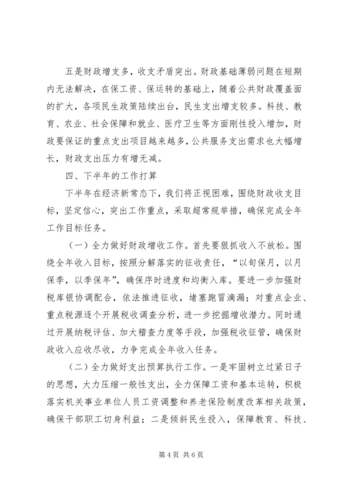 乡镇财政局上半年工作总结和下半年工作计划.docx