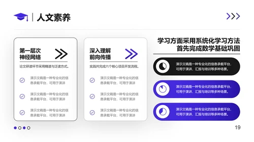 长春花蓝简约风通用学习总结PPT模板