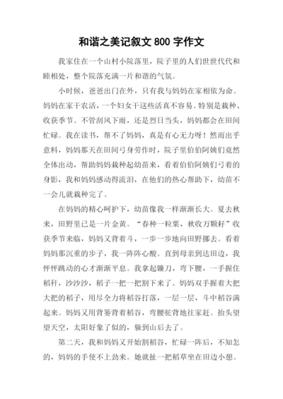 和谐之美记叙文800字作文.docx