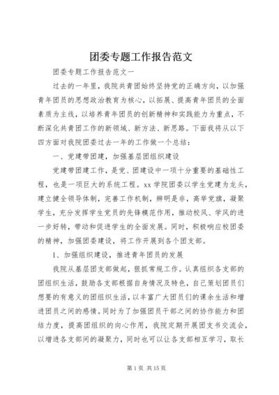 团委专题工作报告范文.docx