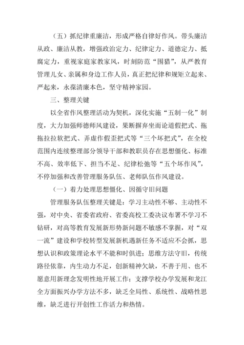 大学作风整顿实施专业方案.docx
