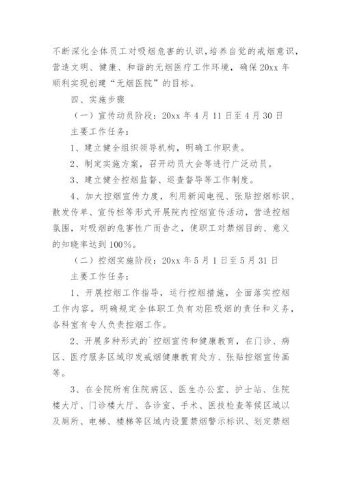 医院控烟工作实施方案及措施.docx
