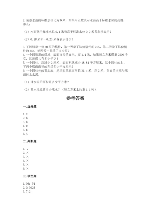 海宁市六年级下册数学期末测试卷汇编.docx