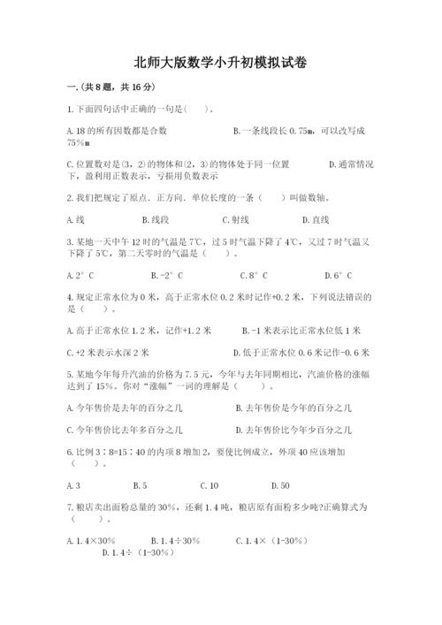 北师大版数学小升初模拟试卷【考点提分】.docx