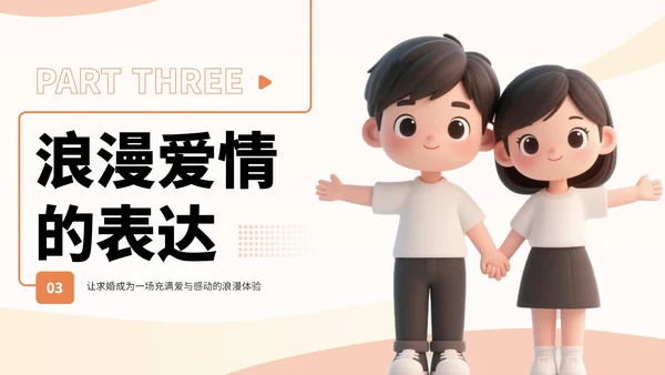 橙黄色3D风七夕节求婚主题PPT